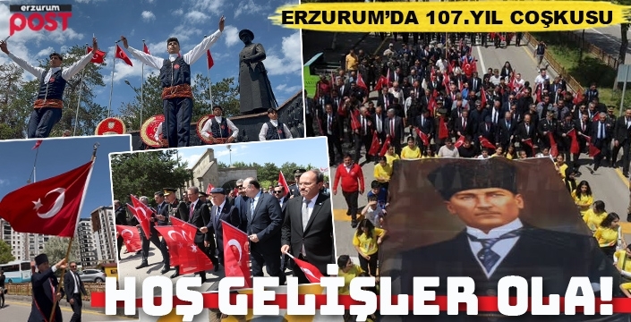 Atatürk'ün Erzurum'a gelişinin 107'nci yılı coşkuyla kutlandı
