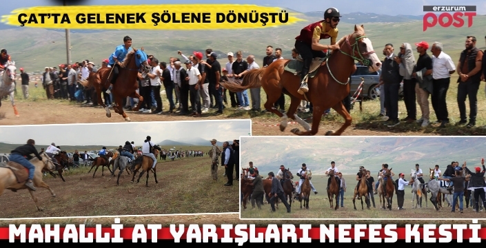 Çat’ta dört kategoride kıyasıya at yarışı