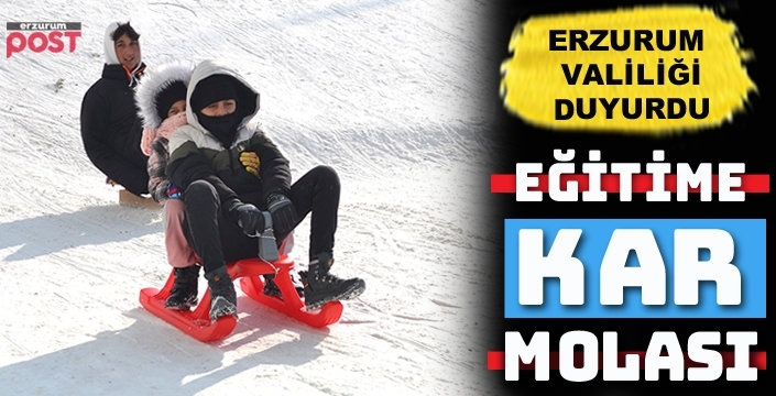 Erzurum'da eğitime kar molası... Okullar tatil edildi!